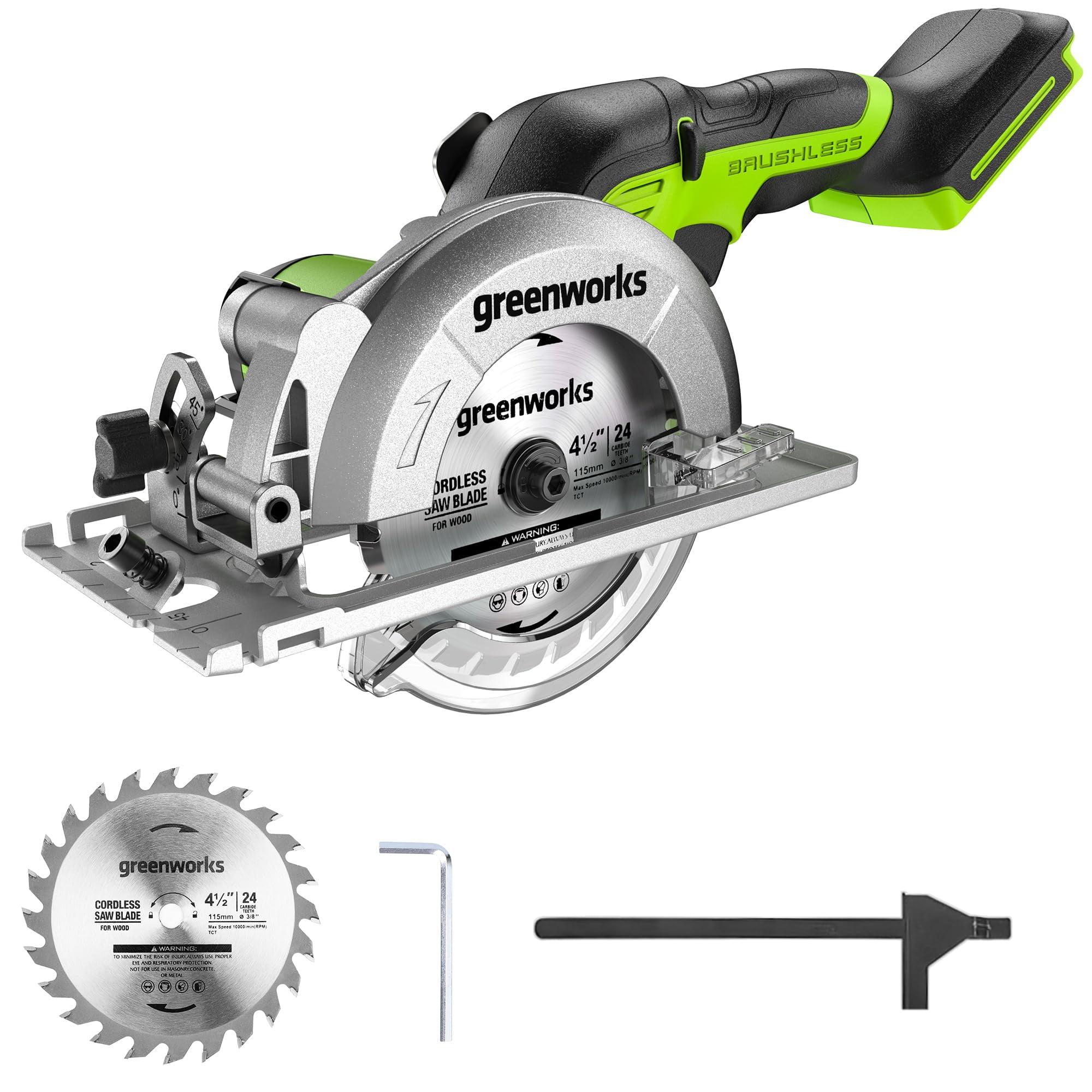Greenworks 24V 4-1/2" Brushless Compact Circular Saw, Tool Only