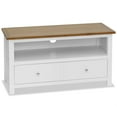 thumbnail image 6 of vidaXL Television Stand with 2 Shelves and 2 Drawers, Solid Oak White, 13.8'', 6 of 14