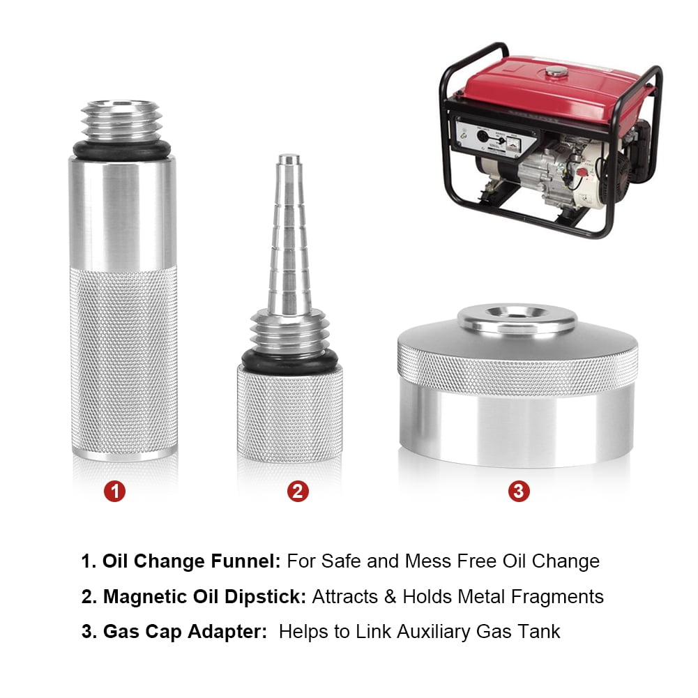 Gas Cap Adapter Oil Change Funnel Magnetic Oil Dipstick for Honda Generator US