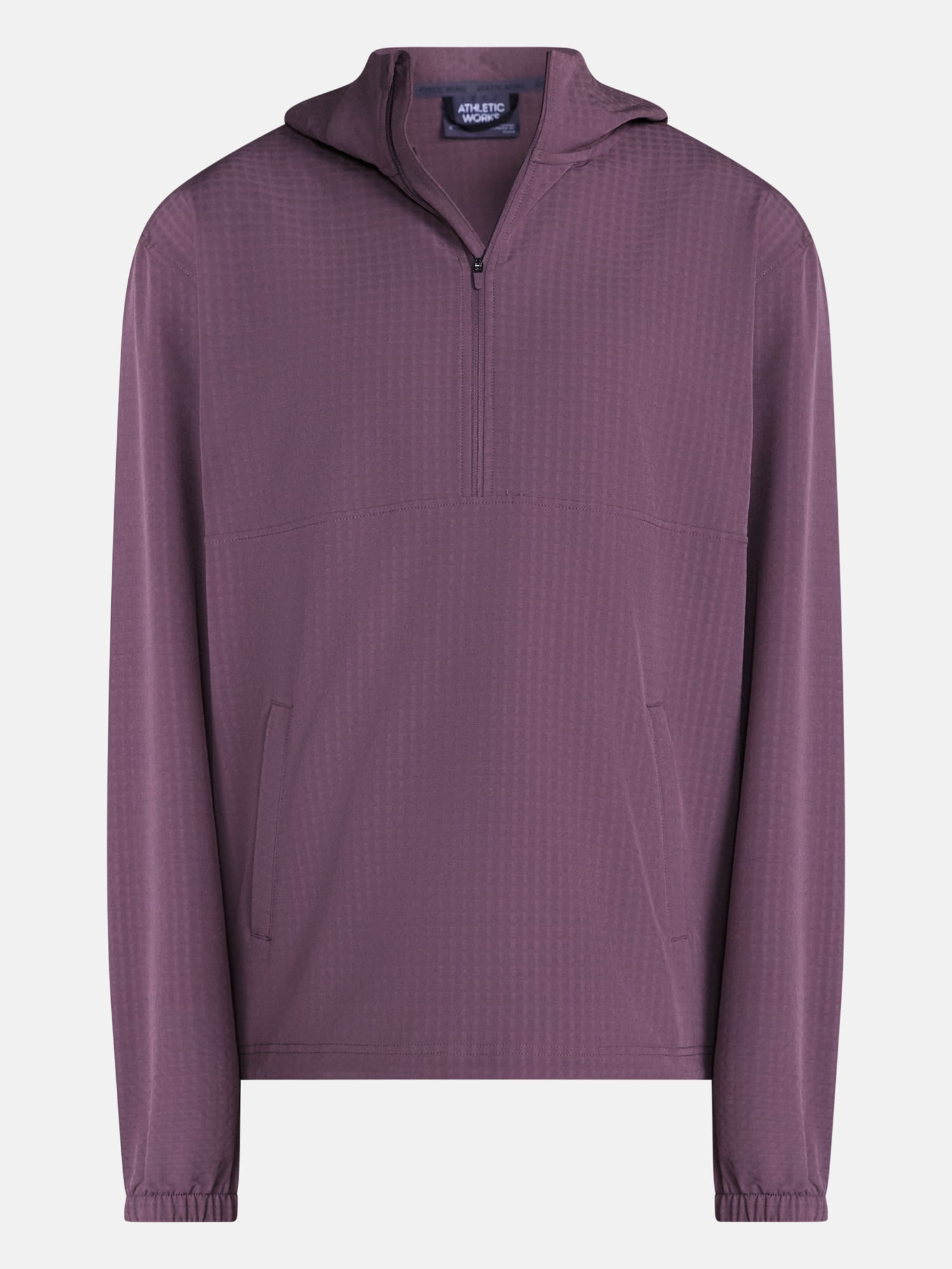 Athletic Works Men's Grid Textured Fleece Half Zip Hoodie Pullover, Sizes XS-4XLT