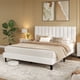 thumbnail image 2 of Yeshouse Marco de cama con cabecera de altura ajustable, plataforma tapizada con diseño capitoné con canales verticales, listones de madera resistentes para un soporte silencioso, no necesita somier, 2 of 13