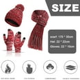 thumbnail image 2 of Gorro de punto cálido para invierno para hombre y mujer, guantes con pantalla, conjunto de bufanda larga con gorros de calavera forrados, bufandas para el cuello, 2 of 5