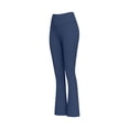 thumbnail image 4 of MXUIKV Leggings Pants for Women Slim Fitted Micro Flare Stretchy Elastic High Waist Yoga Trousers(Medium,Dark Blue), 4 of 5