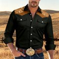 thumbnail image 3 of Western Cowboy Shirts for Men Long Sleeve Casual Collared Button Down Dress Shirt Mens Country Shirts, 3 of 6