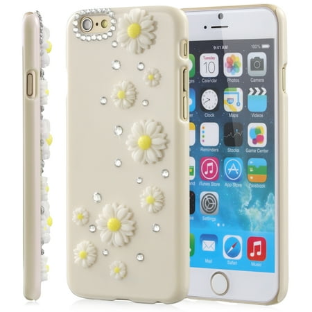 Iphone 6 Case Yellow FosmonĀ® Apple iPhone 6 Case (GEM-SUN) 3D Bling Sunflower Design Case Cover for Apple iPhone 6 4.7 - Yellow ()
