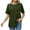 Green, variant on Summer Fashion Womens Tops 2025 Plus Size Button Short Sleeve V-neck Casual T-shirt Loose Shirt Short Sleeve V-neck Top/shirt