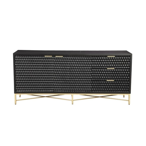 Origins by Alpine Black Pearl TV Console in Black
