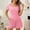 Pink, variant on Womens Rompers for Summer, Summer Knit Short Sleeve Jumpsuit With Built In Shorts And Shirt Style Top For Lightweight Casual Romper Fusion Outings Hot Pink S
