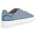 thumbnail image 3 of La Sheelah Women’s Rhinestone Platform Sneakers – Sparkly Glitter Fashion Shoes, Bling Casual Lace-Up Sneakers, Crystal Streetwear Flatform Shoes DOLCE-66 Blue Denim 5.5, 3 of 5