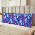 thumbnail image 4 of KLL Ultra Soft Microfiber Body Pillow Cover/Pillowcases 20"x54" with Hidden Zipper Closure-blue Skull purple flower, 4 of 5