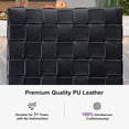 thumbnail image 5 of PURPLE LEAF Outdoor Bar Stools Set of 2, PU Leather Bar Height Chairs with Aluminum Frame, Patio Bar Set for Poolside, Garden, Kitchen - Black, 5 of 7