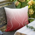thumbnail image 5 of Ombre Red Stripes Throw Pillow Cover Striped Lines Waves Gradient Cotton Linen Cushion Cover Throw Pillow Case with Invisible Zipper for Couch Sofa Bed Chair Car 18x18 Inch, 5 of 9