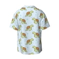 thumbnail image 2 of Vsdgher Cartoon Sea Turtle Print Men's Wrinkle Free Untucked Cuban Shirt Business Casual Button Down Shirts Short Sleeve Shirt, 2 of 7
