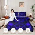 thumbnail image 3 of Castle Fairy Dark Royal Skull Full Size Comforter Sets 3-Piece,Chain Vintage Damask Square Pattern Bedding Comforter Set,Violet Blacks,1 Comforter and 2 Pillowcases,Black Reversible, 3 of 6