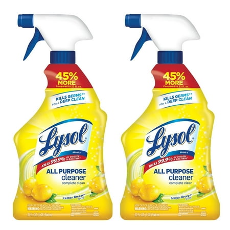 Lysol All Purpose Cleaner Spray, Lemon Breeze, 64oz (Best Cleaner For Grease On Kitchen Cabinets)