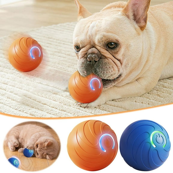 Interactive Dog Ball, Automatic Vibrating Bouncing Pet Toy for Dogs, TPR Durable Chew-Resistant LED Light Up Ball, Motion Activated USB Rechargeable Puppy Play Toy, Dog Toys for Aggressive Chewers