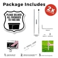 thumbnail image 3 of Please Deliver All Packages To This Bin (2 Pack) 12 inch X 12 inch Shield Shaped Commercial Grade Plastic Signs with Aluminum Mounting Stakes Weather Resistant Made in the USA, 3 of 8
