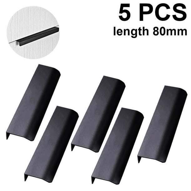 Paquete de 5 tiradores para muebles, tiradores de armario de aluminio, tiradores de cocina modernos, tiradores de puerta curvos, tiradores de cajones ocultos, tiradores de armario, dormitorio, baño Vhermosa 221065-1