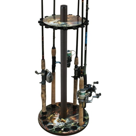 Rush Creek Creations Bass 16 Fishing Rod Round Storage Rack