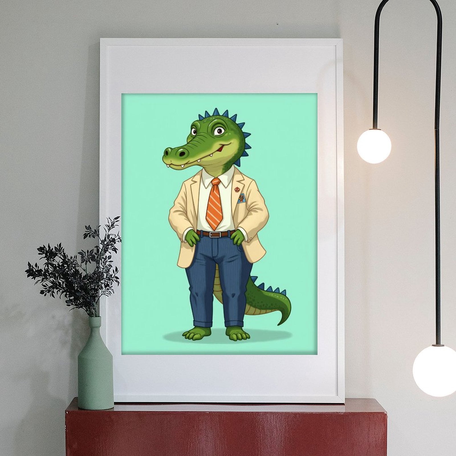 Diamond Art Kits for Adults - 5d Cartoon Crocodile Business Suit Diamond Painting for Adults, Diamond Art for Adults Beginners, Diamond Painting Kits for Adults for Home Wall Decor