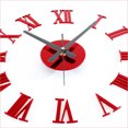 thumbnail image 3 of Yuarrent Reloj de pared con espejo acrílico 3D, reloj de dígitos romanos con notación musical DIY, decoración moderna para el hogar, pegatinas para el Decoración del hogar Rojo Yuarrent JJ3648-01, 3 of 5
