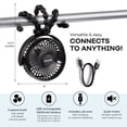 thumbnail image 4 of Hoovy Portable & Rechargeable Stroller Fan with Flexible Tripod Legs, Black, 4 of 10