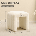 thumbnail image 5 of Modern U-Shaped Teddy Velvet Ottoman, 18" Upholstered Vanity Stool and Footrest, 350 lbs Capacity Shoe Bench for Living Room and Entryway, 5 of 6