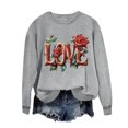 thumbnail image 2 of Meichang Chandails en Molleton pour Femmes Sans Capuche, Chandail en Molleton de la Saint-Valentin, Col Rond, Manches Longues, Coupe Ample, 2 of 4