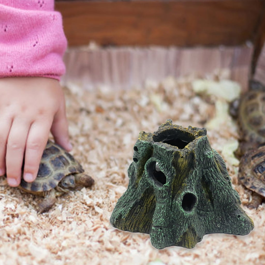 Geemin 2pcs Reptiles Hideaways Cave Shelter Hidings Turtles House Terrariums Fish Tanks