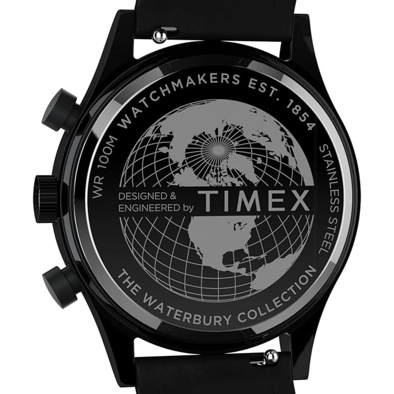 Timex Waterbury Chronograph GMT Quartz Black Dial Men's Watch