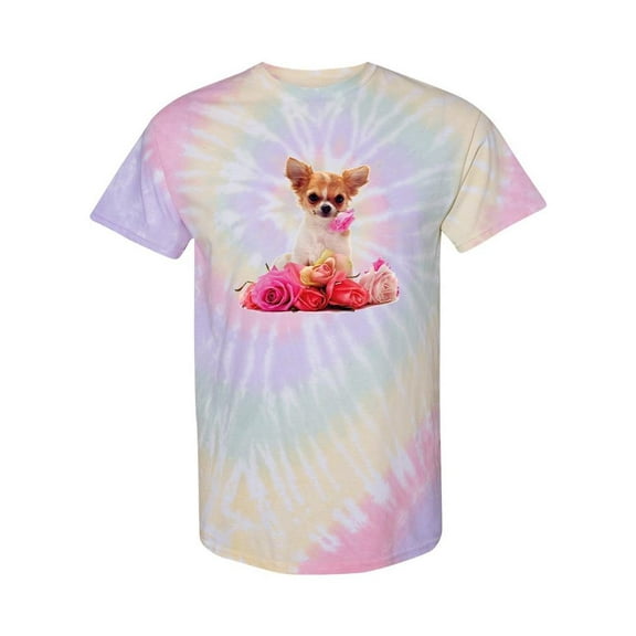 Chihuahua With Flowers Tie Dye Spiral Women -SPIdeals Designs, Female Large