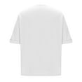 thumbnail image 6 of XUNKUSGA Womens Tops Comfortable Soild Color Cotton Linenn Womens Blouses Classic Casual Short Sleeve Crewneck Basic Tops Lightweight Loose Going Out Tops S-3XL White, 6 of 9