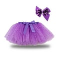 thumbnail image 2 of EnJoCho Kids Girls Cute Tutu Skirt Party Dance Ballet Splice Star Sequin Tulle Skirt+Bow Hairpin Set Children Baby Girl Fashion Holiday Short Dress, 2 of 7