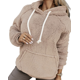 thumbnail image 4 of Suéter de mujer 2023 invierno nueva moda casual felpa aislamiento color sólido manga larga diseño de bolsillo cordón sudadera con capucha, 4 of 5