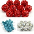 thumbnail image 2 of NUZYZ 20Pcs 10mm Czech Rhinestones Pave Clay Round Disco Ball Spacer Beads, 2 of 8