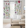 thumbnail image 2 of Watercolor Flowers Blackout Curtains for Bedroom/Living Room, Thermal Insulated Kitchen Curtains, Spring Pastoral Botanical Floral Grommet Darkening Window Treatment Drapes 52"x84"x2, 2 of 8