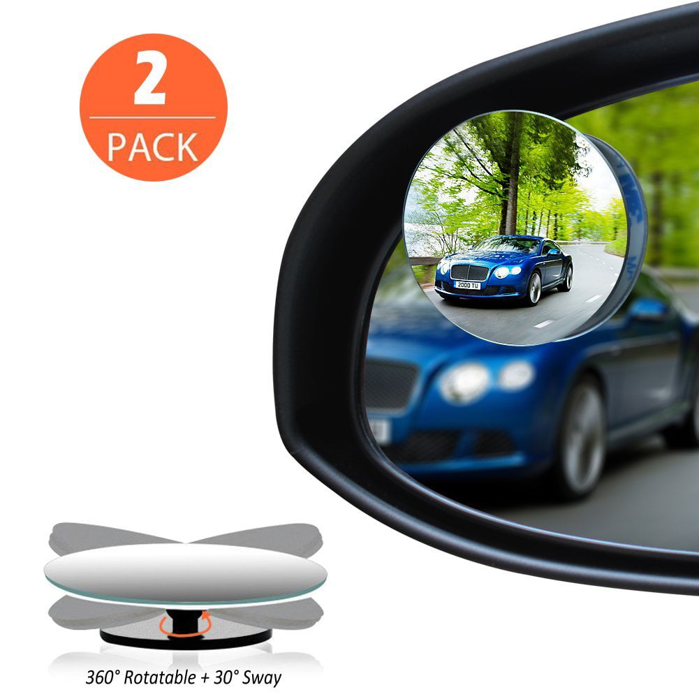 TINGQIAO Blind Spot Mirrors,HD Glass Convex Rear View Mirror 360 ABS HD Ultra Low-Profile Glass Fit Stick-on Design Fit for All Universal Vehicles Car SUV Truck RVs Vans Pack of 2 Curved rectangle 