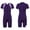 Purple, variant on Kids Girls One Piece Short Sleeves Front Zipper Rash Guard Summer Shorty Unitards Swimsuits Beachwear Sunsuit Purple 10