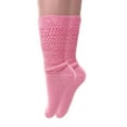 thumbnail image 2 of Long Cotton Lightweight Slouch Socks for Women Shoe Size 5 to 10 6 Pairs (Pink), 2 of 12