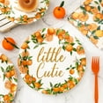 thumbnail image 2 of JarThenaAMCS Little Cutie Orange Party Supplies AFN1Kit Serves 25 Watercolor Tangerine 9 & 7 Inch Paper Plates Napkins Forks for Fruit Theme Baby Shower Birthday, 100Pcs, 2 of 3