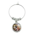 thumbnail image 1 of Old Paris Eiffel Tower Dogs Selfie Wine Glass Charm Drink Marker, 1 of 5