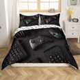 thumbnail image 2 of Modern Gamepad Bedding Set, Boys Youth Video Game Controller Mouse Keyboard Headphone Gaming Equipment Comforter Cover, Decorative 2 Piece Duvet Cover, Twin Size, Red Black White (No Comforter), 2 of 5