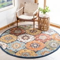 thumbnail image 2 of SAFAVIEH Heritage Emmerson Floral Wool Area Rug, Blue/Rust, 6' x 6' Square, 2 of 8