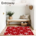thumbnail image 3 of ODIKA 3'x5' Machine Washable Non-Slip Area Rug, Magical Yuletide Swirl Crystal Flake Accent High Traffic Rug with Pad, Red, 611540, 3 of 8
