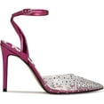 thumbnail image 2 of Nine West Foreva 3 Platino Glitter Slip On Pointed Closed Toe Embellished Pumps (Clear/Magenta, 6.5), 2 of 4