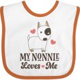 thumbnail image 3 of Inktastic Nonnie Loves Me Grandchild Dog Boys or Girls Baby Bib, 3 of 4