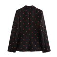 thumbnail image 3 of HH TRAF 2024 Otoño Mujer Fruta Bordado Hebilla Única Decorar Manga Larga Abrigo Mujer Solapa Bolsillo Casual Blazers Top, 3 of 4