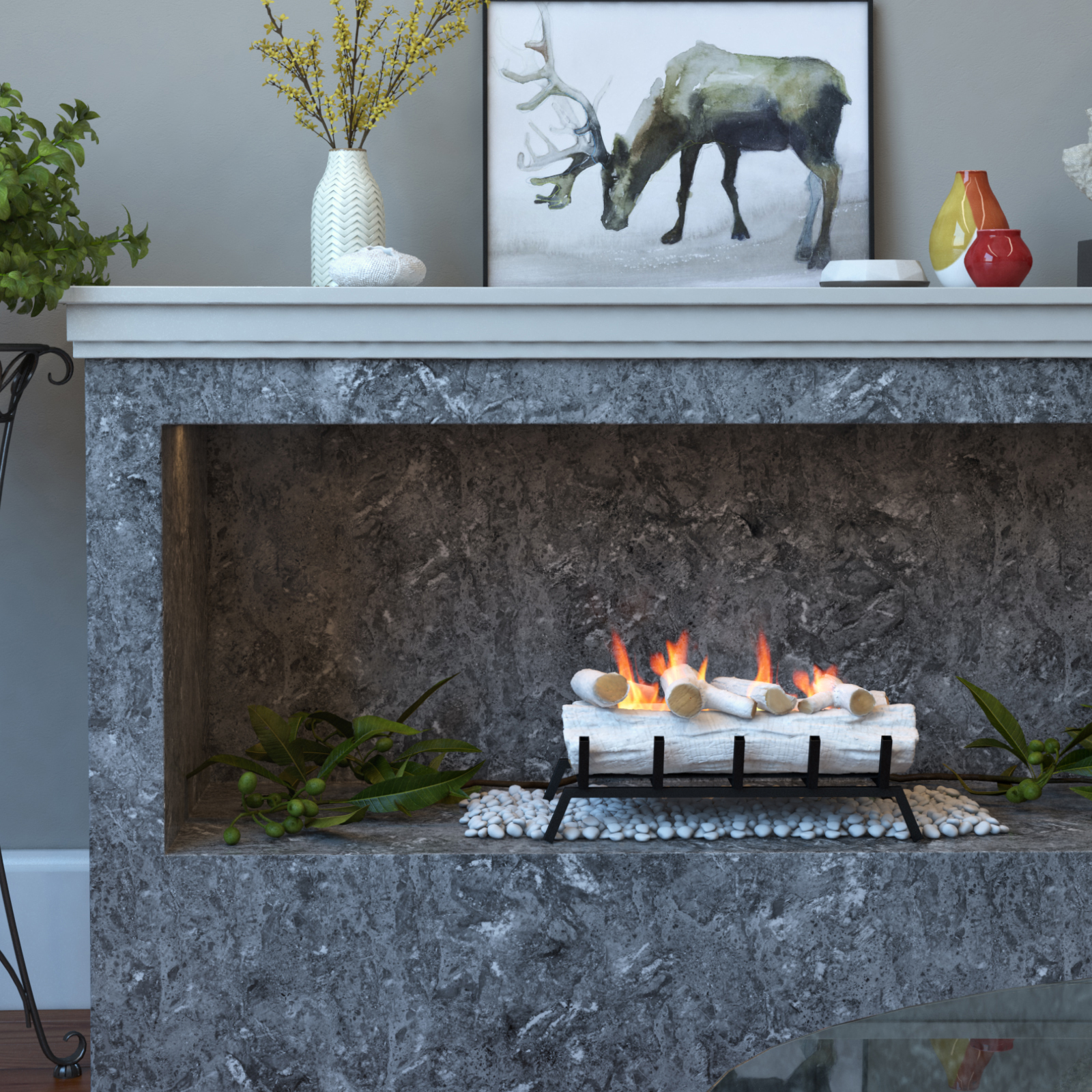 Regal Flame 24 Inch Convert to Ethanol Fireplace Log Set with Burner Insert  from Gel or Gas Logs (Birch) - Walmart.com