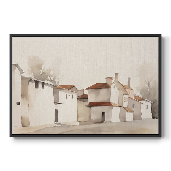 Vintage Landscape-XII By Wexford Home Framed in Black Wood Gallery Wrapped Canvas 17 in. x 25 in.