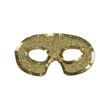 Gold Phantom of the Opera Sequin Trimmed Eye Mask Costume Accessory